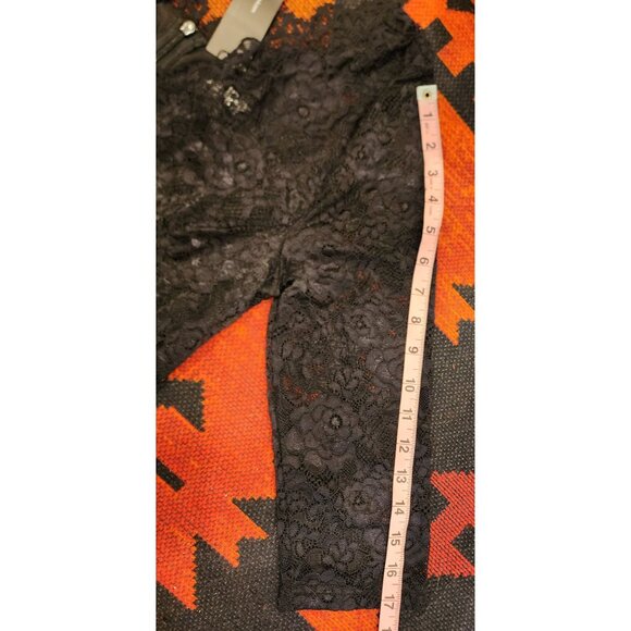 NEW Elegant Black Stretch Lace Ruffle Hem Midi Dress For Women Size Medium - Picture 7 of 11